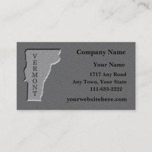 Vermont State Business card carved stone look