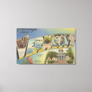 Vermont (State Capital/Flower) - Canvas Print