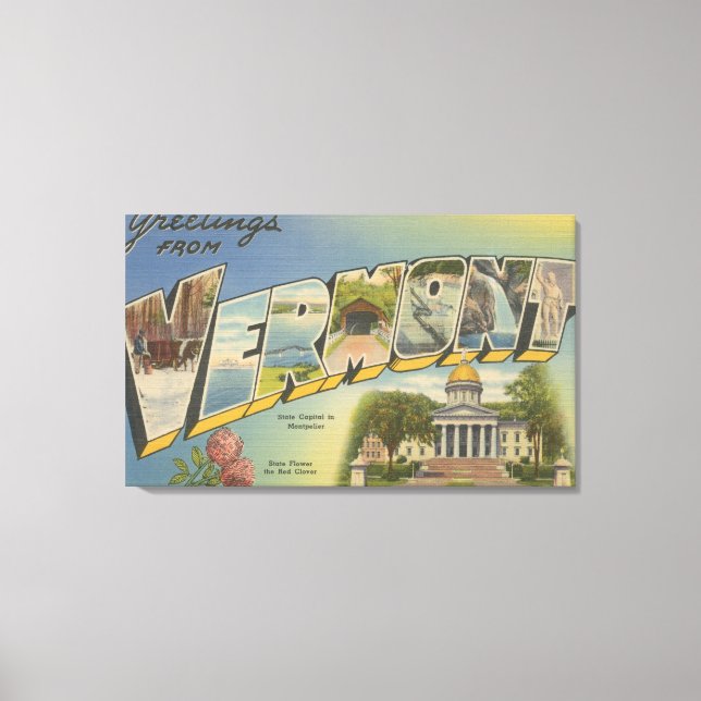 Vermont (State Capital/Flower) - Canvas Print (Front)