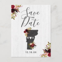 Vermont  State Destination Rustic Save the Date