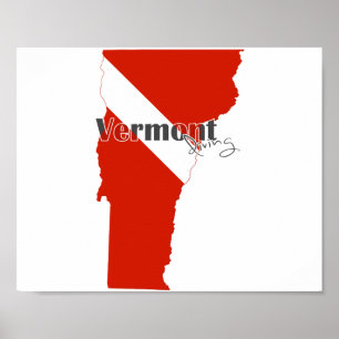 Vermont State Dive Flag Poster