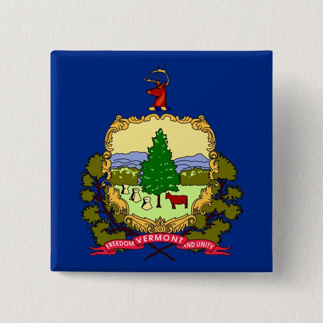 Vermont State Flag 15 Cm Square Badge (Front)