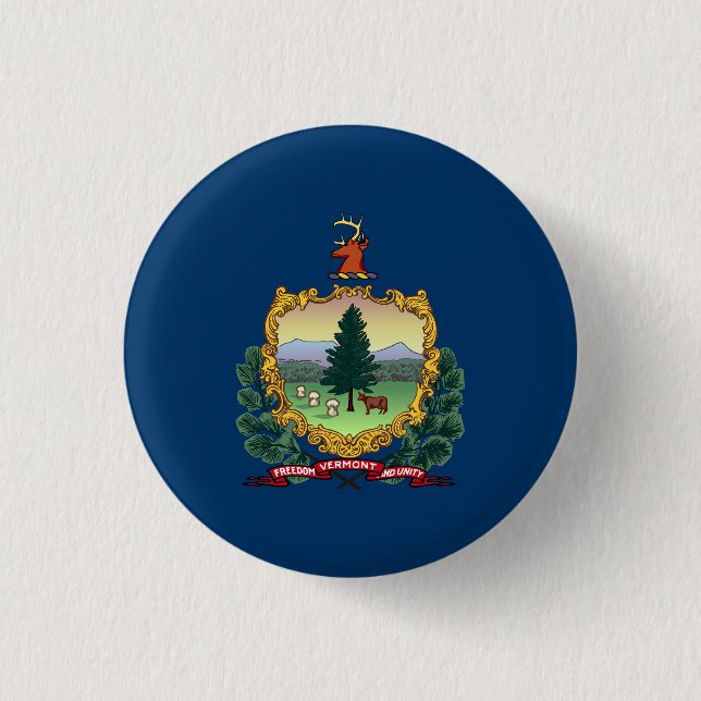 Vermont State Flag 3 Cm Round Badge (Front)