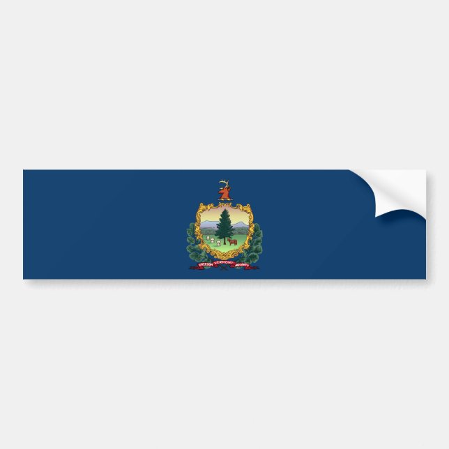 Vermont State Flag Bumper Sticker (Front)