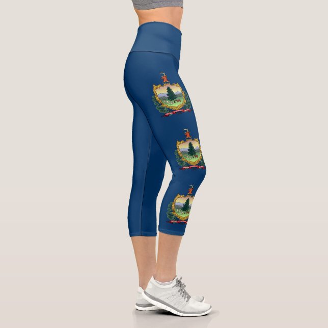 Vermont State Flag Capri Leggings (Right)