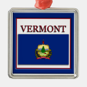 Vermont State Flag Christmas Ornament