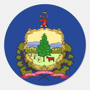 Vermont State Flag Classic Round Sticker