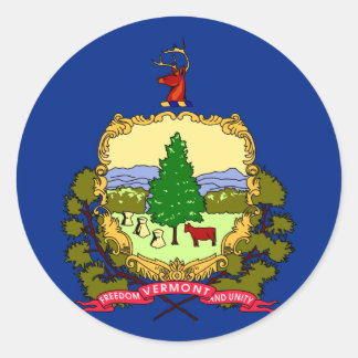Vermont State Flag Classic Round Sticker