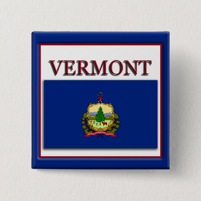 Vermont State Flag Design Button (Front)