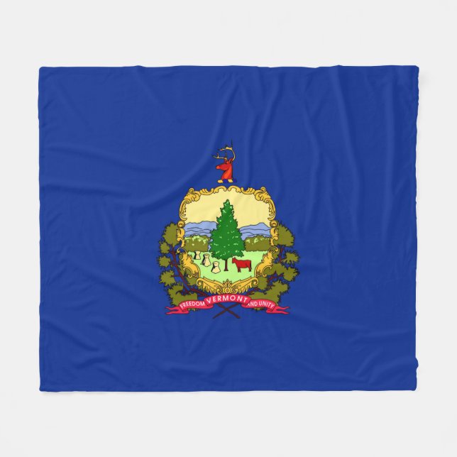 Vermont State Flag Design Fleece Blanket (Front (Horizontal))