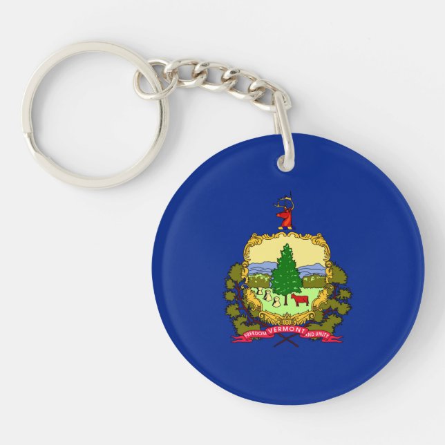 Vermont State Flag Design Key Ring (Front)