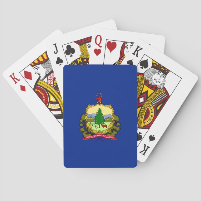 Vermont State Flag Design Playing Cards (Back)