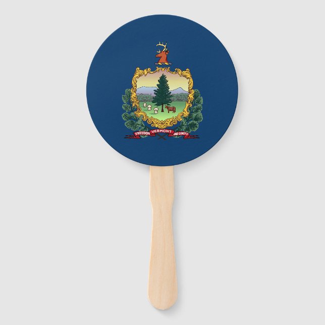 Vermont State Flag Hand Fan (Front)