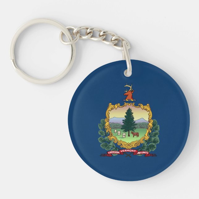 Vermont State Flag Key Ring (Front)