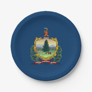 Vermont State Flag Paper Plate