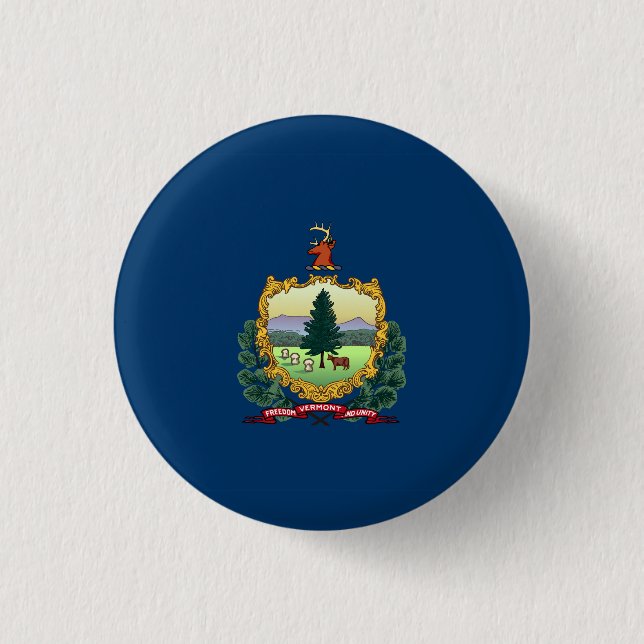 Vermont State Flag USA 3 Cm Round Badge (Front)