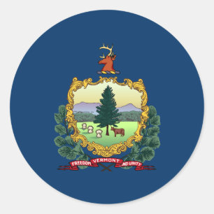 Vermont State Flag USA Classic Round Sticker