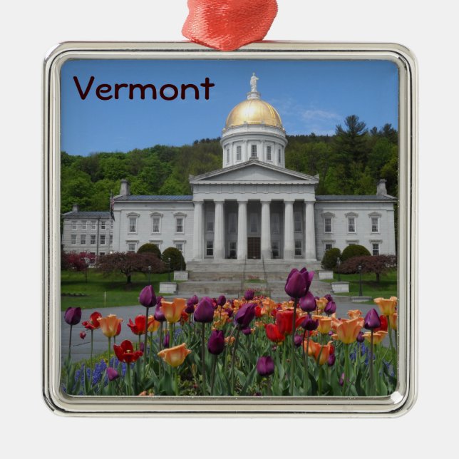 Vermont State House -Montpelier Metal Tree Decoration (Front)