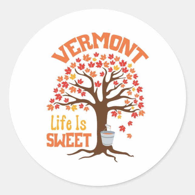 Vermont Sweet Life Classic Round Sticker (Front)