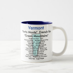 Vermont Symbols & Map Two-Tone Coffee Mug
