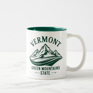 Vermont The Green Mountain State Two-Tone Coffee Mug