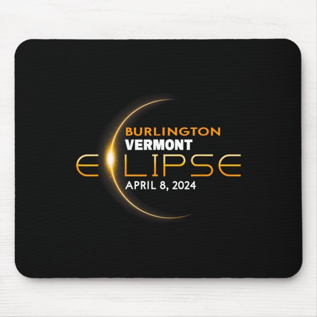 Vermont Total Solar Eclipse 2024  Mouse Mat (Front)