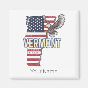 Vermont United States Retro State Map Vintage USA Magnet