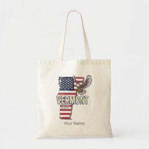 Vermont United States Retro State Map Vintage USA Tote Bag