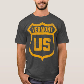 Vermont - US highway distressed weathered look roa T-Shirt