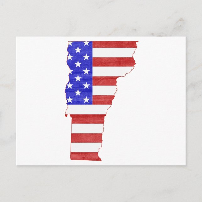 Vermont USA flag silhouette state map Postcard (Front)