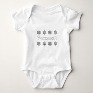 Vermont USA Logo (snowflakes) Baby Bodysuit
