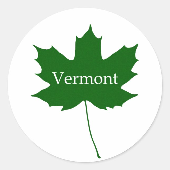 Vermont USA Logo (sugar maple) Classic Round Sticker (Front)