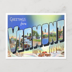 Vermont Vintage Big Letters Postcard