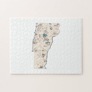 Vermont Vintage Picture Map Jigsaw Puzzle