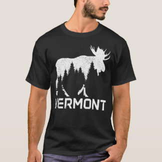 Vermont Vintage Pride Souvenir Moose Nature T-Shirt