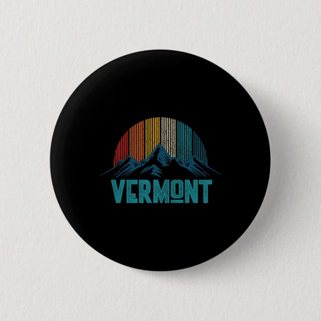 Vermont Vintage Souvenir  6 Cm Round Badge (Front)