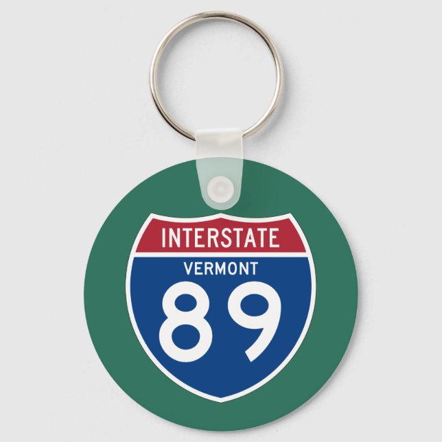 Vermont VT I-89 Interstate Highway Shield - Key Ring (Front)
