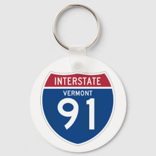 Vermont VT I-91 Interstate Highway Shield - Key Ring