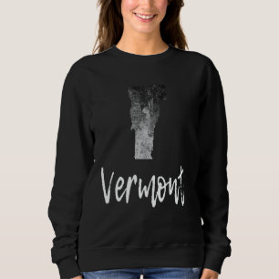 Vermont Vt Map Grunge Vintage Graphic Home State M Sweatshirt