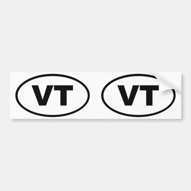 Vermont VT oval Bumper Sticker (Front)