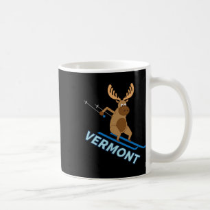 Vermont Vt Skiing Moose Winter Shirt Coffee Mug