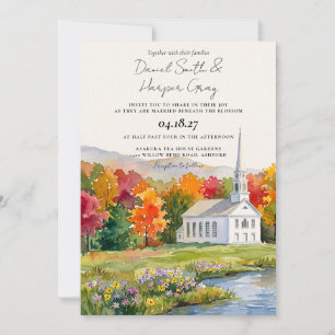 Vermont Watercolor Wedding Invitation