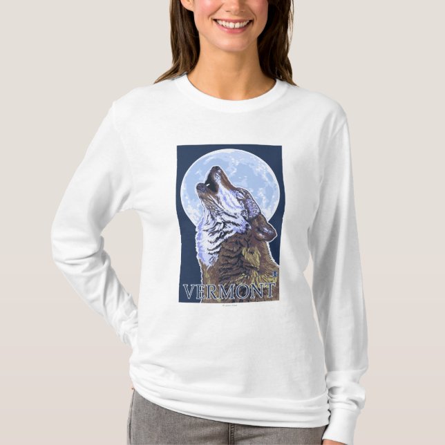 VermontHowling Wolf T-Shirt (Front)