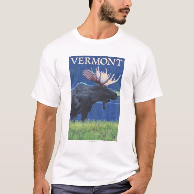 VermontMoose in the Moonlight T-Shirt (Front)