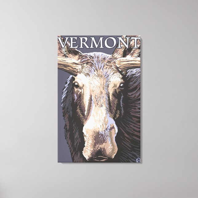 VermontMoose Up Close Canvas Print (Front)