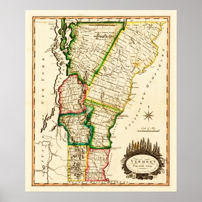 VermontPanoramic MapVermont 2 Poster (Front)