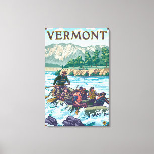 VermontRiver Rafting Scene Canvas Print