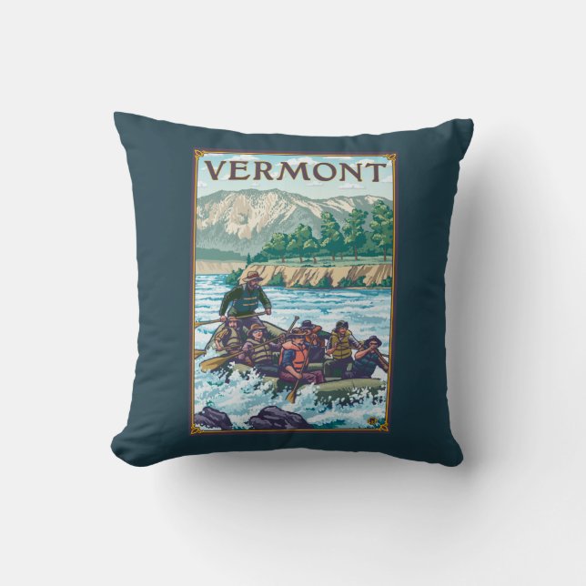 VermontRiver Rafting Scene Cushion (Front)