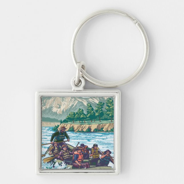 VermontRiver Rafting Scene Key Ring (Front)