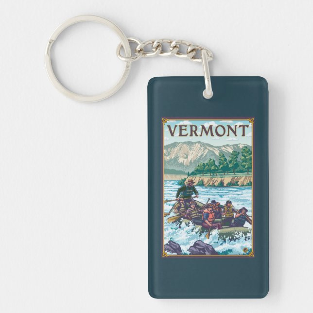 VermontRiver Rafting Scene Key Ring (Front)